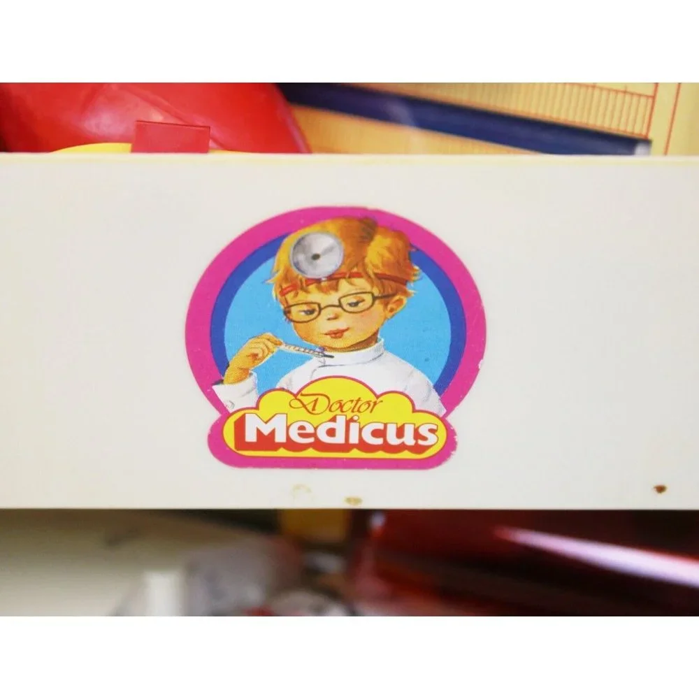 Doctor Medicus Kid Med Kit Box Medicine Pretend Play Vinyl Fold Out Storage Case